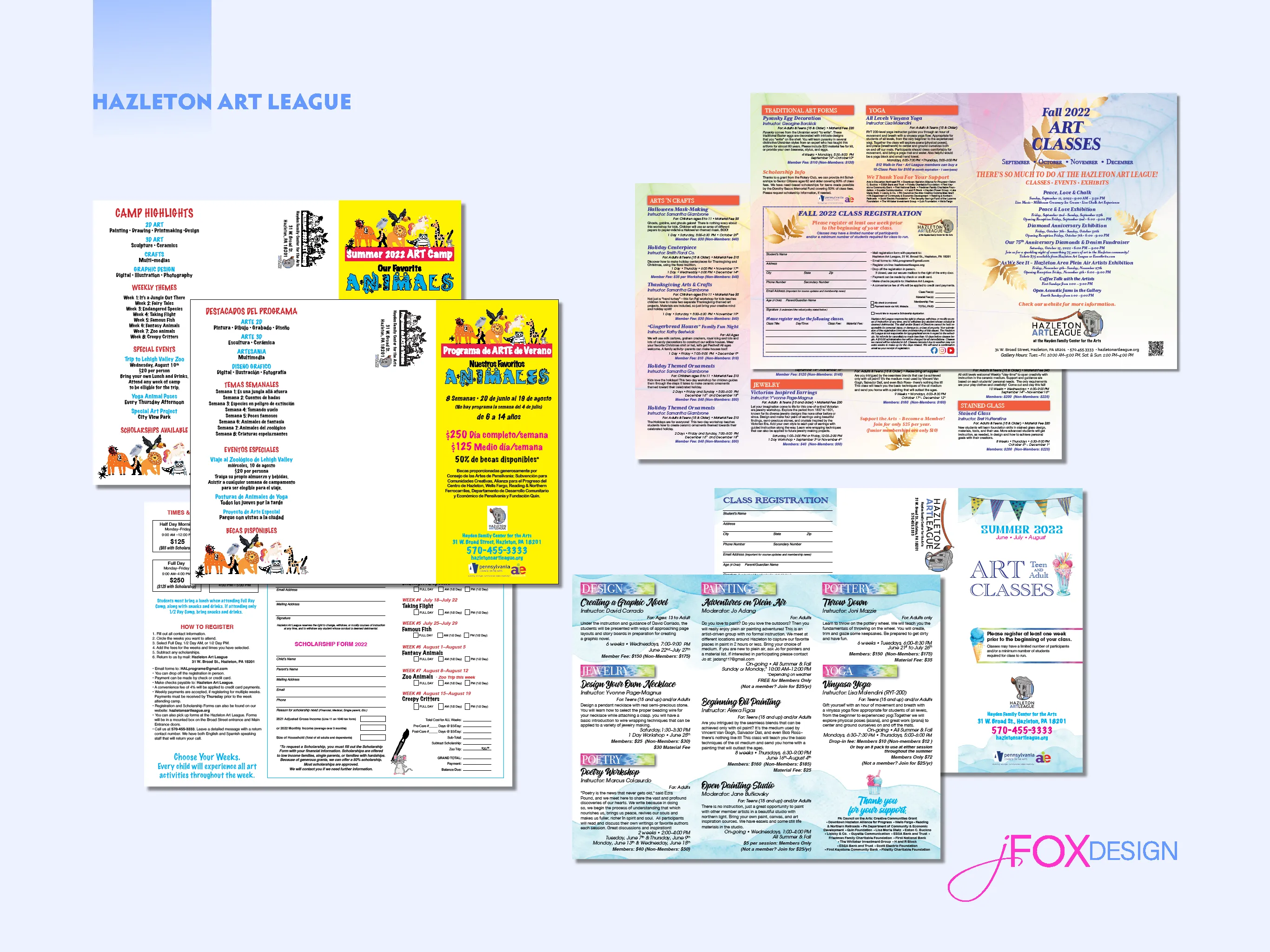 Brochure design, mailers, bi-lingual translations, posters, typography.